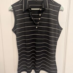 Nike Black and White Striped Sleeveless Top